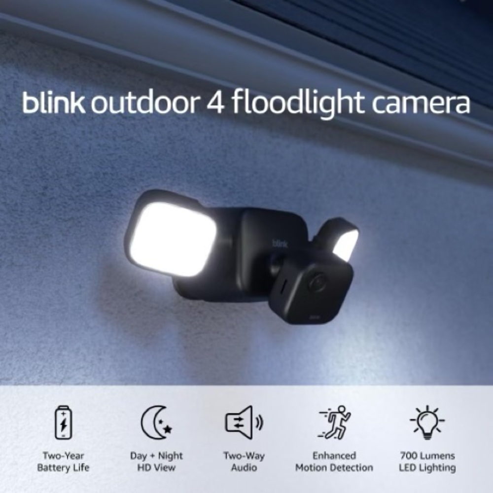 Blink Black Outdoor Security Camera with LED Lights - Picture 3 of 6